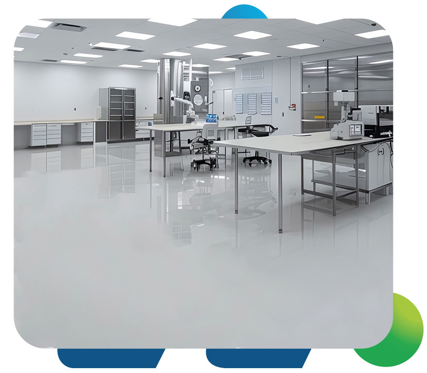 piso para hospitais e laboratórios